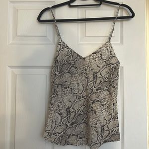Reformation snakeskin silk top